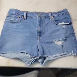 Levi's Light Blue Distressed Jean Shorts